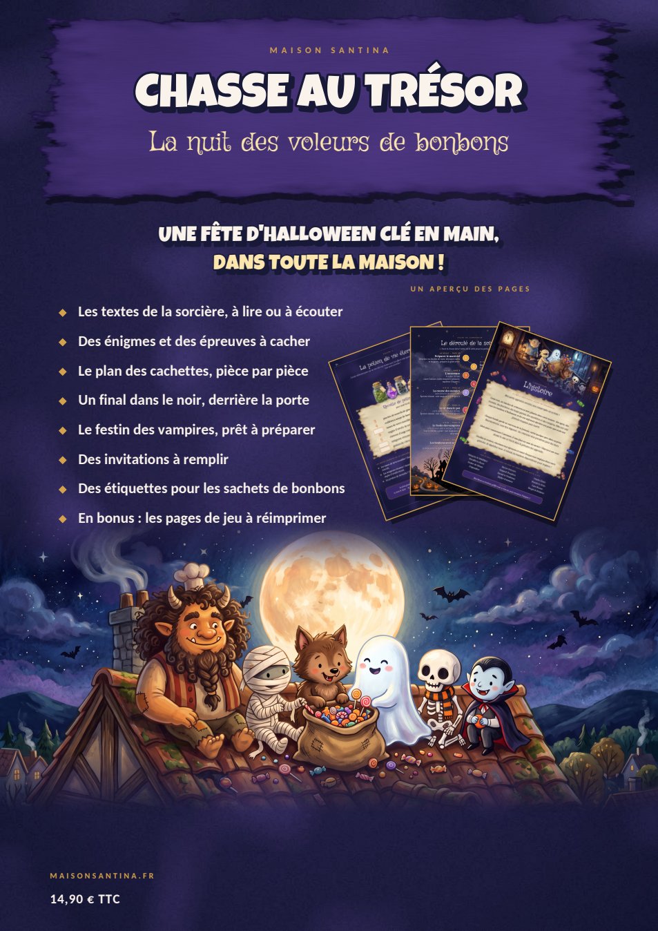 Quatrième de couverture du livre : le détail de ce que contient le livre et un aperçu de quelques pages intérieures.