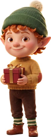 Pépin qui tient un cadeau