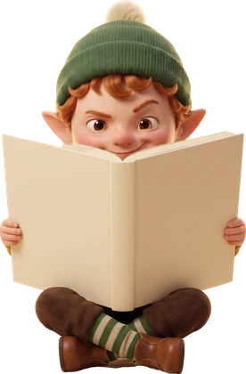 Pépin le lutin qui lit un livre